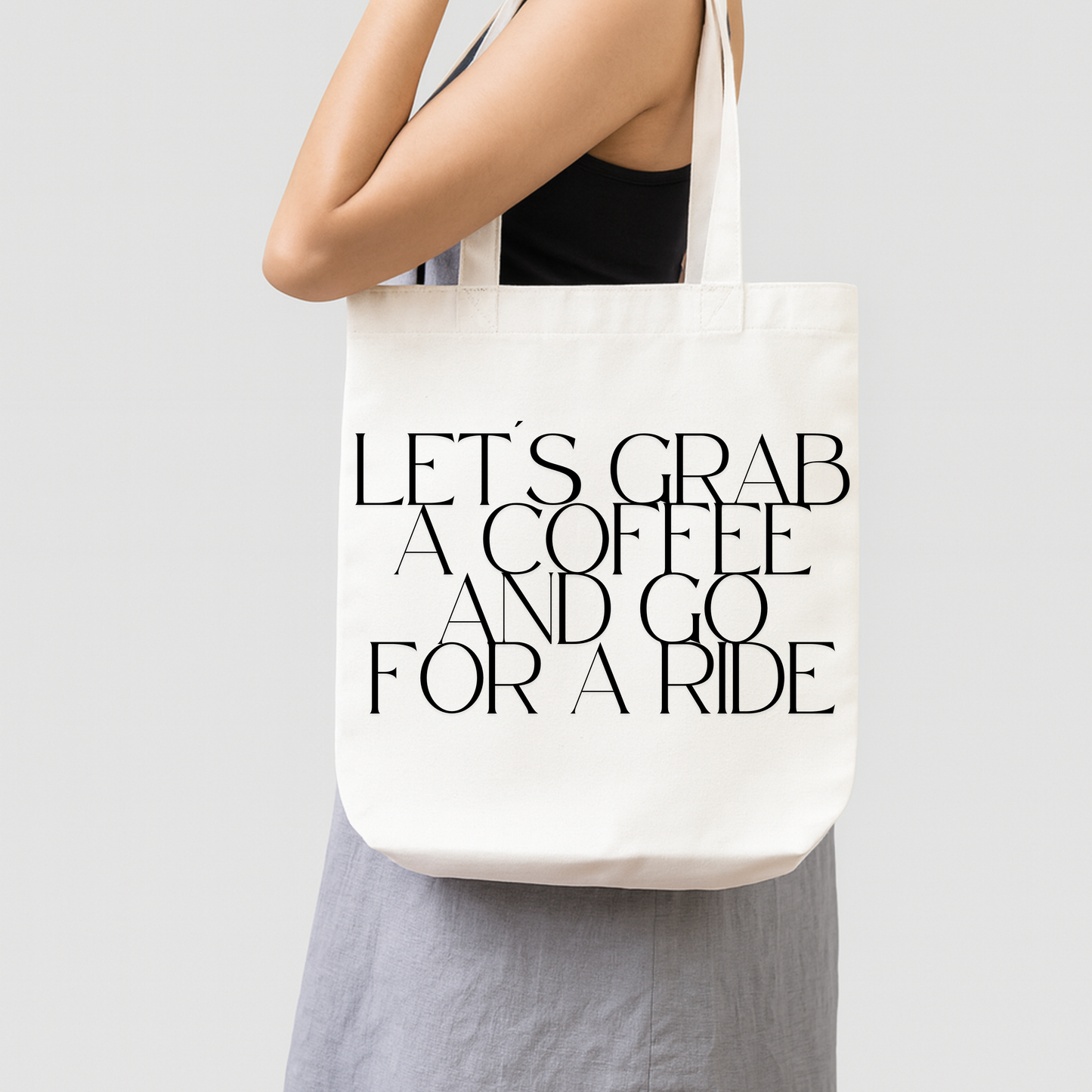 Let’s grab a coffee and go for a ride Canvas Tote Bag