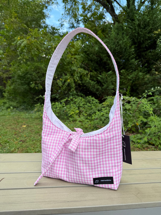 Handmade Gingham Daisy mini Bag