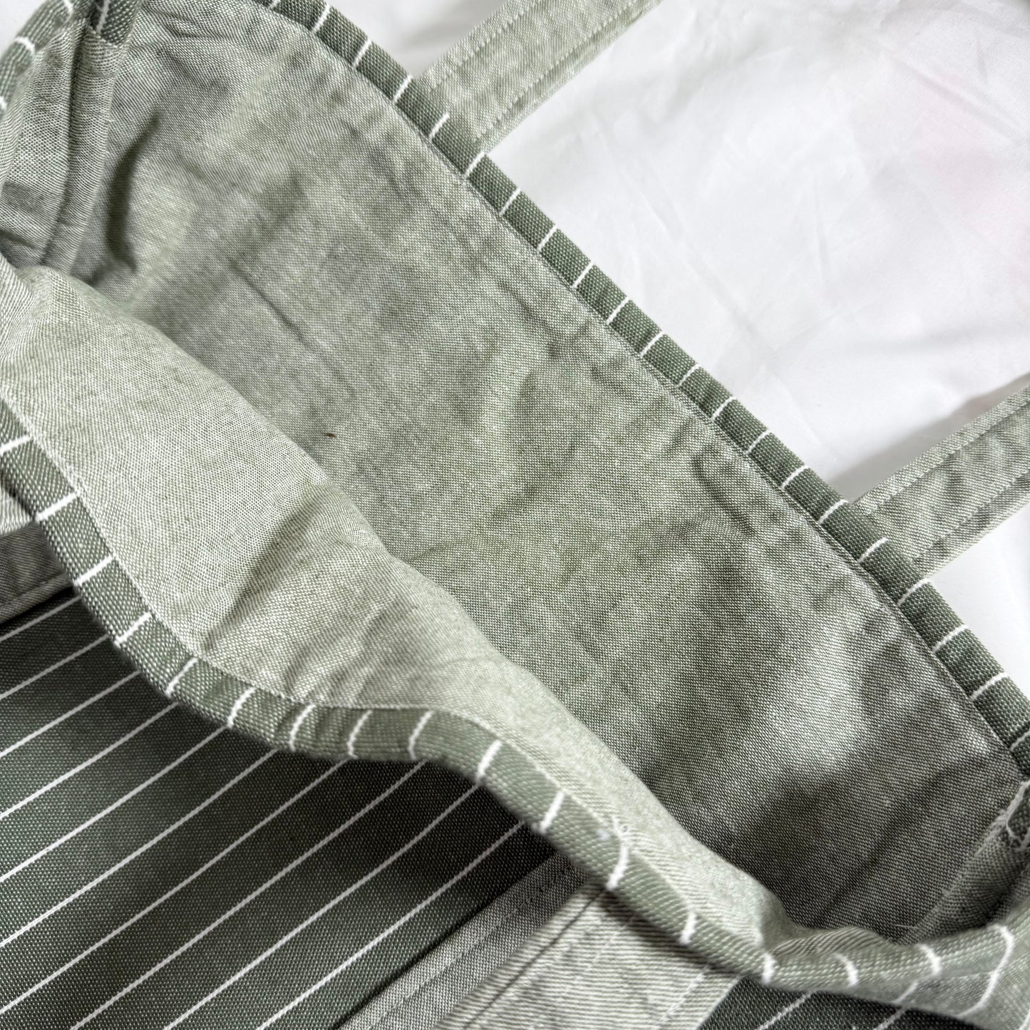 The Green Striped Tote Bag