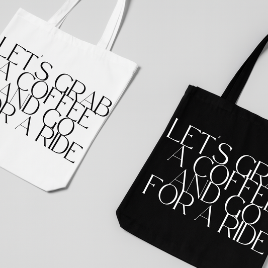 Let’s grab a coffee and go for a ride Canvas Tote Bag
