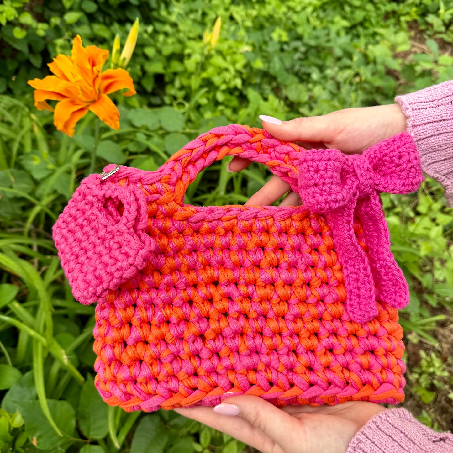 The Sunset Pop Crochet Bag