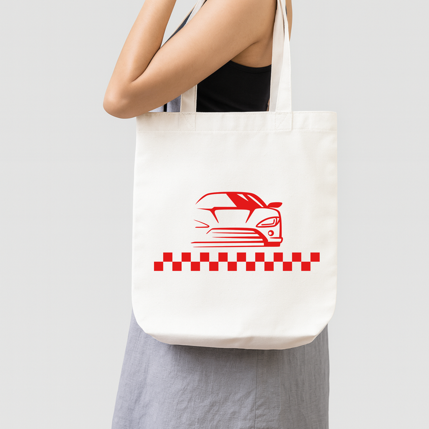 Race Car Canvas Tote Bag