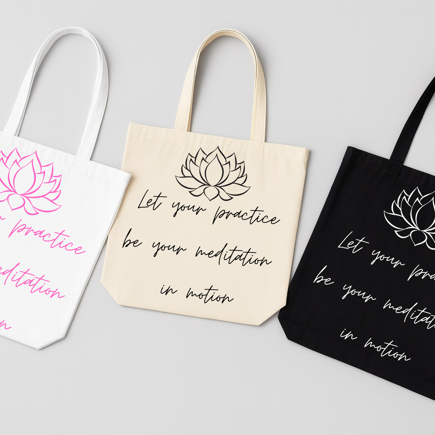 Let the practice be your meditation in motion Canvas Tote bag